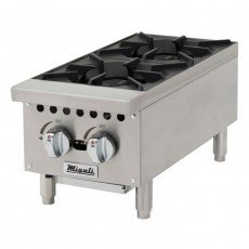 Migali C-HP-2B-12 Competitor Series® Hot Plates, 12(w) inch, (2)Open Burner(s), Natural Gas, Countertop, 64k Total BTU/Hr, ETL Listed