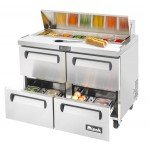Migali C-SP48-12-D-HC Competitor Series® 48-1/4(w) inch (4)Solid Drawer(s) Standard Top Sandwich Prep Table, 12Cu.ft, (4)Shelve(s), Casters, 1/7hp, 115v/60/1-ph, ETL Listed