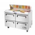 Migali C-SP48-12-D-HC Competitor Series® 48-1/4(w) inch (4)Solid Drawer(s) Standard Top Sandwich Prep Table, 12Cu.ft, (4)Shelve(s), Casters, 1/7hp, 115v/60/1-ph, ETL Listed