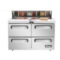 Migali C-SP60-16-D-HC Competitor Series® 60-1/4(w) inch (4)Solid Drawer(s) Standard Top Sandwich Prep Table, 20Cu.ft, (4)Shelve(s), Casters, 1/5hp, 115v/60/1-ph, ETL Listed