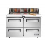 Migali C-SP60-16-D-HC Competitor Series® 60-1/4(w) inch (4)Solid Drawer(s) Standard Top Sandwich Prep Table, 20Cu.ft, (4)Shelve(s), Casters, 1/5hp, 115v/60/1-ph, ETL Listed