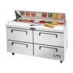 Migali C-SP60-16-D-HC Competitor Series® 60-1/4(w) inch (4)Solid Drawer(s) Standard Top Sandwich Prep Table, 20Cu.ft, (4)Shelve(s), Casters, 1/5hp, 115v/60/1-ph, ETL Listed