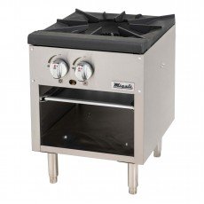 Migali C-SPS-1-18 Competitor Series® Single Stock Pot Stoves, (2)Burner(s), Natural Gas, Total 80k BTU/Hr, 18(w) x 20.9(d) x 22.8(h) inch, ETL Listed