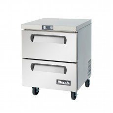 Migali C-U27F-D-HC 27.5(w) inch (2)Solid Drawer(s) Under-Counter/Work Top Freezer, 6.5Cu.Ft, (2)Shelve(s), Casters, 1/5hp, 115v/60/1-ph, ETL Listed