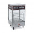 Nemco 6455-2 Hot Food Merchandiser, Self-Serve, (3)19 inch Square Angled Shelve(s), Legs, 120v/60/1-ph, 22-1/4(w)x22-1/49(d)x33-7/8(h) inch, NSF Listed