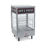 Nemco 6455-2 Hot Food Merchandiser, Self-Serve, (3)19 inch Square Angled Shelve(s), Legs, 120v/60/1-ph, 22-1/4(w)x22-1/49(d)x33-7/8(h) inch, NSF Listed