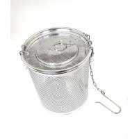 Stainless Steel Tea Ball Strainer & Soup Seasonings Separation Basket Spice Filter, Perforated, 6.5 Diameter x 7.5 Height inch, 1 each