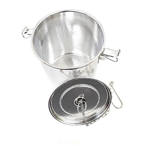 Stainless Steel Tea Ball Strainer & Soup Seasonings Separation Basket Spice Filter, Perforated, 6.5 Diameter x 7.5 Height inch, 1 each