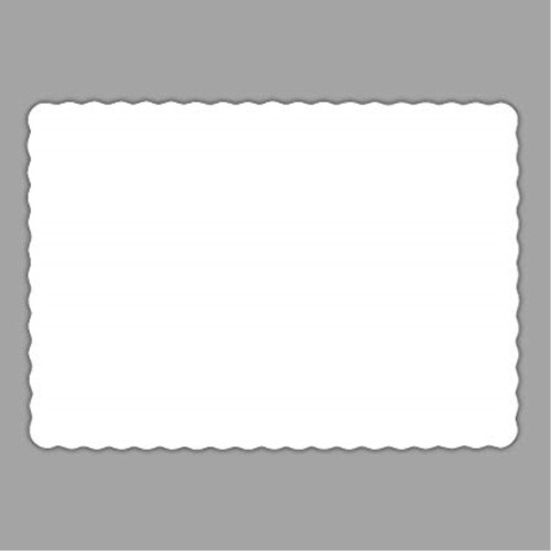 Pac Paper 80018 Rectangle Disposable Unprinted White Paper Embossed & Scalloped Placemat, 10 x 14 inch, 1000 / cs