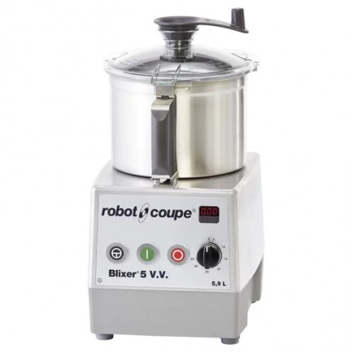 Robot Coupe BLIXER5VV Commercial Blender/Mixer, (5.5)Liter(s) Stainless Steel Bowl, (1)Fine-Serrated S-Blade(s) included, Variable Speeds 300-3500rpm, 3hp, 120v/60/1-ph, ETL Listed 