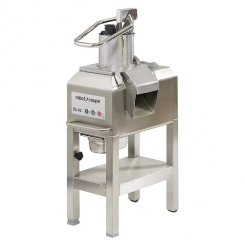 Robot Coupe CL60E Vegetable Preparation Machine, Floor Model, Pusher Feed Head, Slicing/Grating Discs included, 3hp, 13.5amps, (2)Speed(s) 425/ 850rpm, 208-240v/60/3, ETL Listed