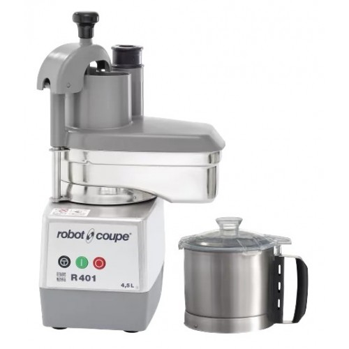 Robot Coupe R401 Combination Food Processor, (4.5)Liter(s) Stainless Steel Bowl, 1.5hp, S Blade & (2)disc(s) included, 120v/60/1, 1725 rpm, ETL Listed