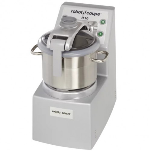 Robot Coupe R10 Vertical Cutter/Mixer, (11.5)Liter(s) Stainless Steel Bowl, (3)Smooth S-Blade(s) included, (2)Speed(s)1800/3600rpm, 4.5hp, 208-240v/60/3-ph, ETL Listed