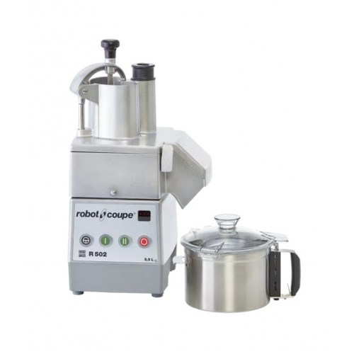 Robot Coupe R502 Combination Food Processor, (5.9)Liter(s) Stainless Steel Bowl, 1.2hp, S Blade & (2)disc(s) included, 208-240V/60/3, 3.8 Amps, 1800rpm, ETL Listed