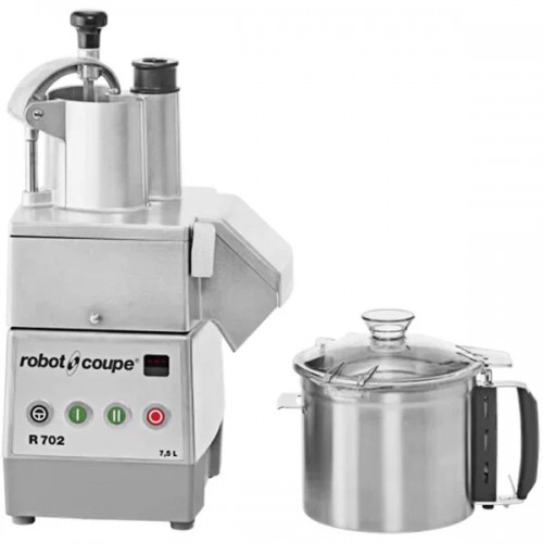 Robot Coupe R702 Combination Food Processor, (7.5)Liter(s) Stainless Steel Bowl, S-Blade & Grating/Slicing Discs included, (2)Speed(s) 900/1800rmp, 2.4hp, 208-240v/60/3-ph, ETL Listed