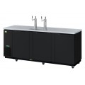 RefrigerationX XBD-4SB-N6 90-3/8(w) inch (3)Solid Door(s) Beer Dispenser, (2)Tap(s), (4)½ Barrel(s), Black Vinyl, Exterior, 1/3hp, 115v/60/1-ph, ETL Listed