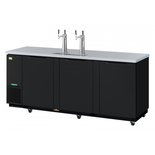 RefrigerationX XBD-4SB-N6 90-3/8(w) inch (3)Solid Door(s) Beer Dispenser, (2)Tap(s), (4)½ Barrel(s), Black Vinyl, Exterior, 1/3hp, 115v/60/1-ph, ETL Listed