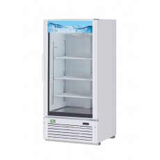 RefrigerationX XGM-10W-N6 26-3/8(w) inch Bottom Mount Refrigerator Merchandiser, (1)Glass Swing Door(s), White Exterior Color, 8.93Cu.ft, (3)Shelve(s), 1/4hp, 115v/60/1-ph, ETL Listed