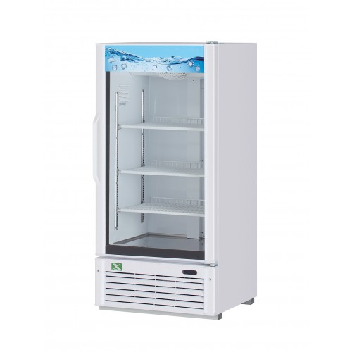 RefrigerationX XGM-10W-N6 26-3/8 inch Bottom Mount Glass Door Merchandiser Refrigerator