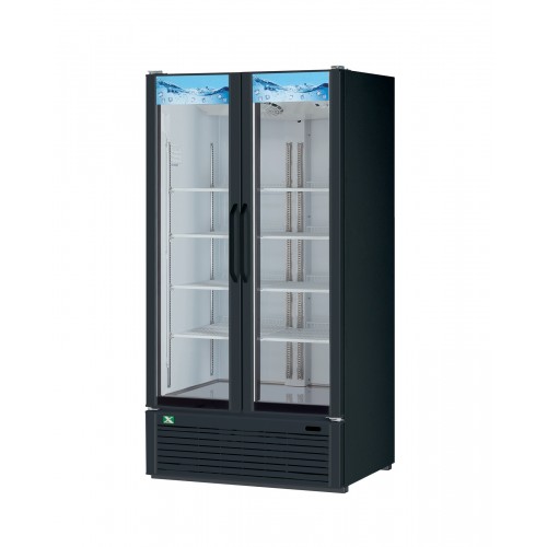 RefrigerationX XGM-35B-N 39-1/2 inch Bottom Mount Glass Door Merchandiser Refrigerator