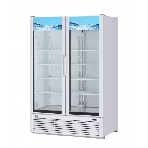 RefrigerationX XGM-47W-N 51-1/8 inch Bottom Mount Glass Door Merchandiser Refrigerator