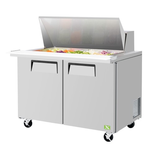 RefrigerationX XST-48-18-N6 48-1/8(w) inch Refrigerated Mega Top Sandwich Prep Table, (2)Solid Swing Door(s), 17.82Cu.ft, (18)1/6 Pan(s), (2)Shelve(s), 1/3hp, 115v/60/1-ph,  ETL Listed