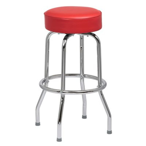 Royal Industries ROY ROY 7711 RED Standard Single Ring Seat Swivel Bar Stool, Chrome Frame, Red Vinyl Seat, 14(W) x 14(D) x 30(H) inch, Unassembled, 4 each Royal Industries ROY ROY 7711 RED Standard Single Ring Seat Swivel Bar Stool, Chrome Frame, Red Vinyl Seat, 14(W) x 14(D) x 30(H) inch, Unassembled, 4 each