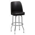 Royal Industries ROY ROY 7721 B 1 Ring Bucket Swivel Bar Stool, Black Vinyl Back and Seat, Chrome Frame, Unassembled, 2 each