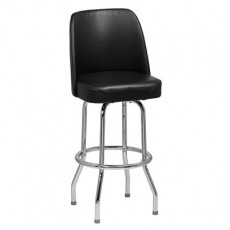 Royal Industries ROY ROY 7721 B 1 Ring Bucket Swivel Bar Stool, Black Vinyl Back and Seat, Chrome Frame, Unassembled, 2 each