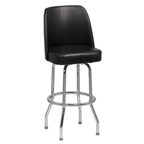 Royal Industries ROY ROY 7721 B 1 Ring Bucket Swivel Bar Stool, Black Vinyl Back and Seat, Chrome Frame, Unassembled, 2 each Royal Industries ROY ROY 7721 B 1 Ring Bucket Swivel Bar Stool, Black Vinyl Back and Seat, Chrome Frame, Unassembled, 2 each