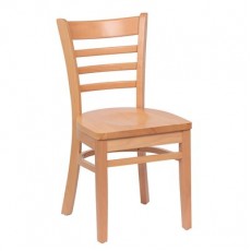 Royal Industries ROY 8001 N Ladder Back Natural Wood Chairs with Natural Hardwood Seat, 17(W) x 16-1/2(D) x 33-1/2(H) inch, 2 each