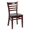 Royal Industries ROY 8001 W Ladder Back Walnut Wood Chairs with Walnut Hardwood Seat, 17(W) x 16-1/2(D) x 33-1/2(H) inch, 2 each
