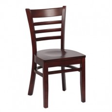 Royal Industries ROY 8001 W Ladder Back Walnut Wood Chairs with Walnut Hardwood Seat, 17(W) x 16-1/2(D) x 33-1/2(H) inch, 2 each