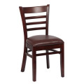 Royal Industries ROY 8001 W BRN Ladder Back Wood Chairs, Walnut, Brown Upholstered Seat, 17(W) x 16-1/2(D) x 33-1/2(H) inch, 2 each