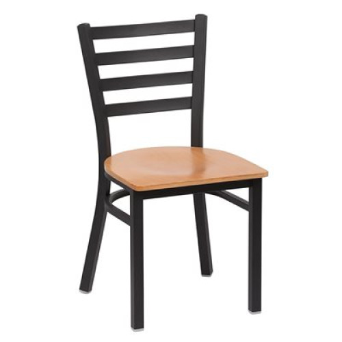Royal Industries ROY 9001 N Ladder Back Metal Chair, Matte Black, Natural Finish Wood Veneer Seat,17(W) x 16-1/2(D) x 33-1/2(H) inch, 2 each Royal Industries ROY 9001 N Ladder Back Metal Chair, Matte Black, Natural Finish Wood Veneer Seat,17(W) x 16-1/2(D) x 33-1/2(H) inch, 2 each