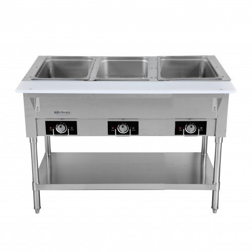 Serv-Ware EST3-1 44(w) inch Electric Steam Table, (3)Open Well(s), 1500w, 120v/60/1-ph, ETL Listed