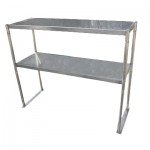 Serv-Ware OS-4E-CWP Double Over-Shelf for Work Table, 18 Gauge,  Stainless Steel, 48(w) x 12(d) x 32(h) inch, NSF Listed