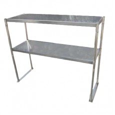 Serv-Ware OS-4E-CWP Double Over-Shelf for Work Table, 18 Gauge,  Stainless Steel, 48(w) x 12(d) x 32(h) inch, NSF Listed