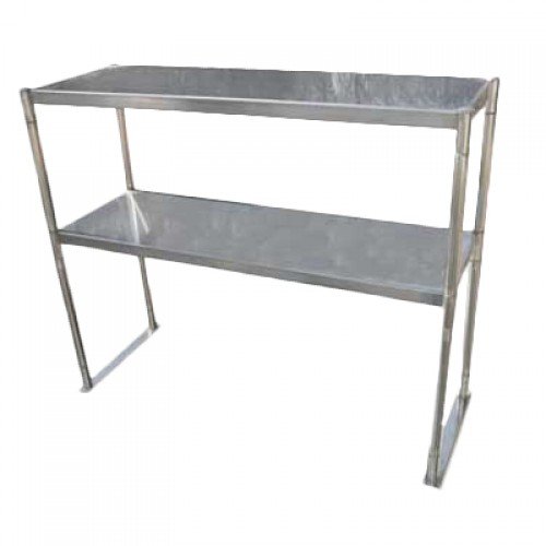 Serv-Ware OS-4E-CWP Double Over-Shelf for Work Table, 18 Gauge,  Stainless Steel, 48(w) x 12(d) x 32(h) inch, NSF Listed