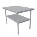 Serve-Ware T1824CWP-4 Economy Work Table, 18 Gauge, 430 Stainless Steel Flat Top w/ Galvanized Undershelf & Legs, 24(w)x18(d)x34(h) inch, NSF Listed