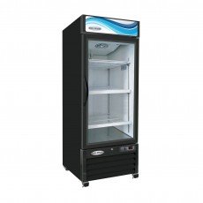 Serv-Ware GR16B-HC 25 inch 16 Cu. Ft. Black One-Glass-Door Bottom-Mount Merchandiser Refrigerator