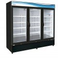 Serv-Ware GR72B-HC 81 inch 72 Cu. Ft. Black Three-Glass-Door Bottom-Mount Merchandiser Refrigerator