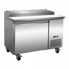 Serv-Ware PP44-6-HC 47.4 inch 12 Cu. Ft. 6-Pan Refrigerated Pizza Prep Table