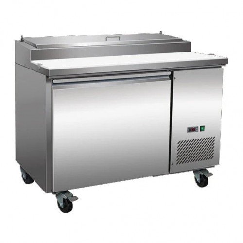 Serv-Ware PP44-6-HC 47.4 inch 12 Cu. Ft. 6-Pan Refrigerated Pizza Prep Table
