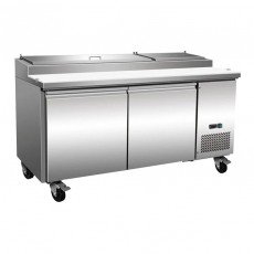 Serv-Ware PP71-9-HC 70.8 inch 12 Cu. Ft. 9-Pan Refrigerated Pizza Prep Table