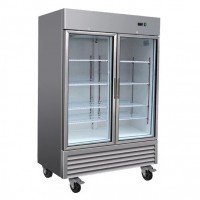 Serv-Ware RR2G-HC 54 inch 49 Cu. Ft. Two-Glass-Door Bottom-Mount Reach-In Refrigerator
