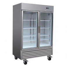 Serv-Ware RR2G-HC 54 inch 49 Cu. Ft. Two-Glass-Door Bottom-Mount Reach-In Refrigerator