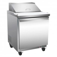 Serv-Ware SP29-8-HC-T 29 inch 7 Cu. Ft. 8-Pan Refrigerated Standard Top Sandwich Prep Table