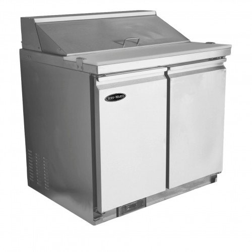 Serv-Ware SP36-10-HC-T 9.5 Cu. Ft. 10-Pan Refrigerated Sandwich Prep Table