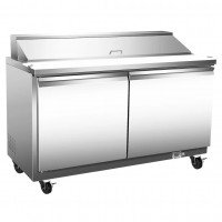 Serv-Ware SP48-18M-HC-T 48.2 inch 12 Cu. Ft. 18-Pan Refrigerated Mega Top Sandwich Prep Table